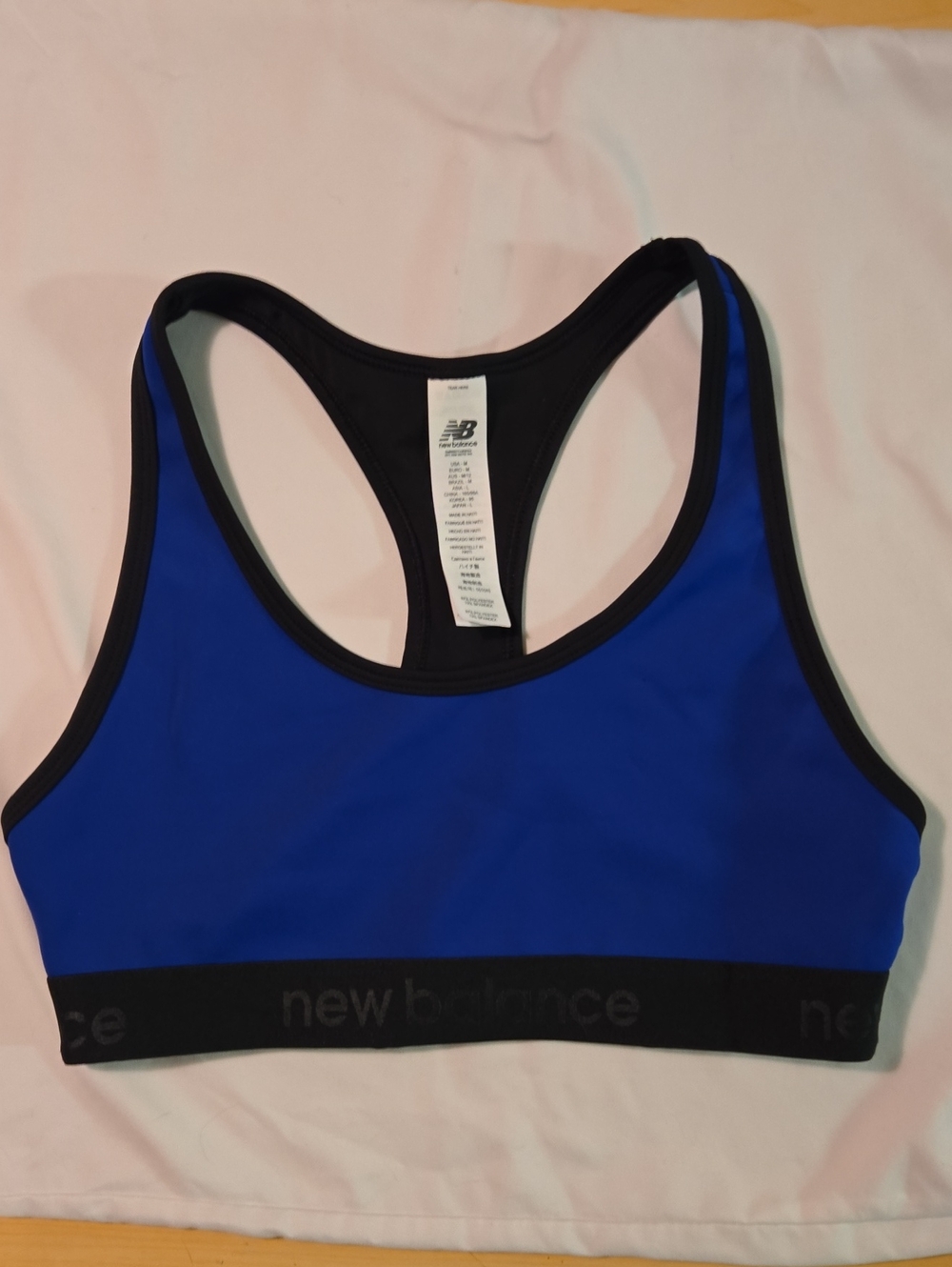 New Balance Royal Blue and Black Racerback Sports Bra